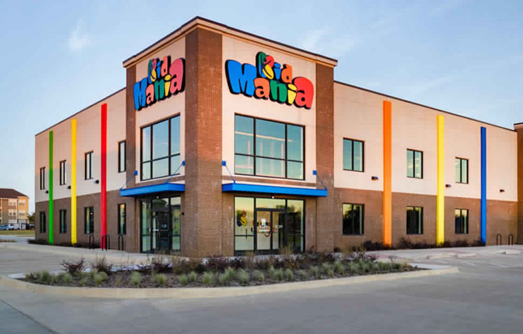 Exterior shot of Kid Mania building